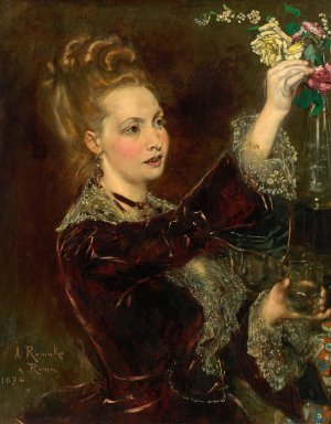 Elisabeth von Nast-Kolb, geb. Hardegg Oil painting by Anton Romako