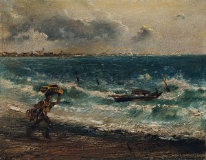 Fischerknabe am Meeresstrand by Anton Romako Oil Painting