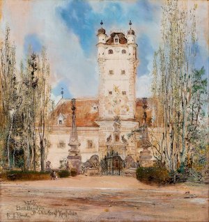 Greillenstein Castle by Anton Romako Oil Painting