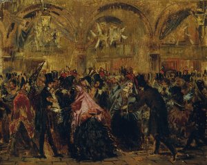 Karneval auf dem Markusplatz in Venedig by Anton Romako Oil Painting