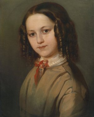 Kinderbildnis Melanie Deinhardstein by Anton Romako Oil Painting