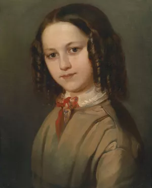 Kinderbildnis Melanie Deinhardstein by Anton Romako Oil Painting