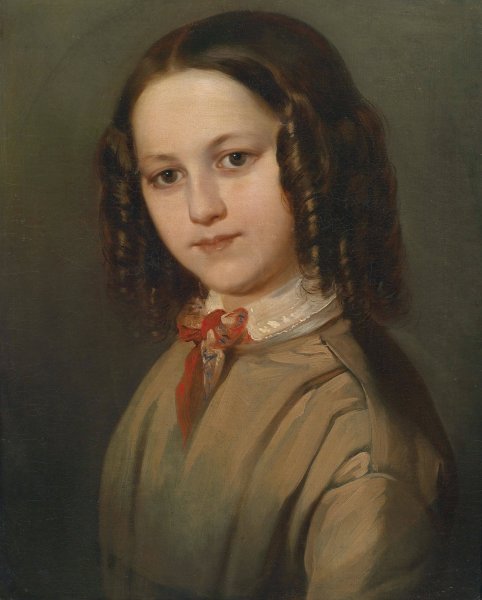 Kinderbildnis Melanie Deinhardstein by Anton Romako - Hand-Painted Oil Painting Reproduction