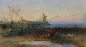 Landschaft mit Burg by Anton Romako Oil Painting