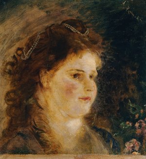 Madchen mit Perlenkette im Haar by Anton Romako Oil Painting