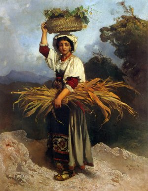 Off To Market by Anton Romako Oil Painting
