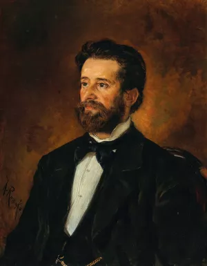 Portrait of Architect Johann De Colle Oil painting by Anton Romako