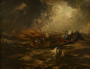 Seesturm by Anton Romako Oil Painting