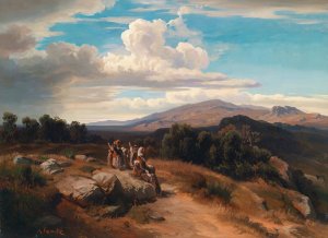 Spanische Landschaft by Anton Romako Oil Painting