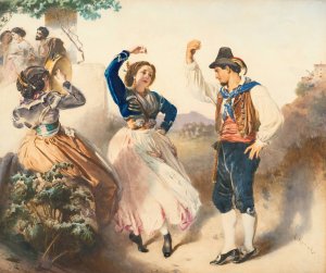 Tarantella by Anton Romako Oil Painting