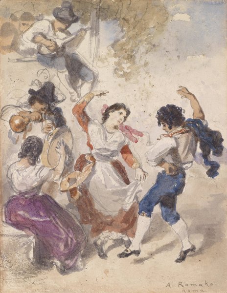 Tarantellatanzer by Anton Romako - Hand-Painted Oil Painting Reproduction