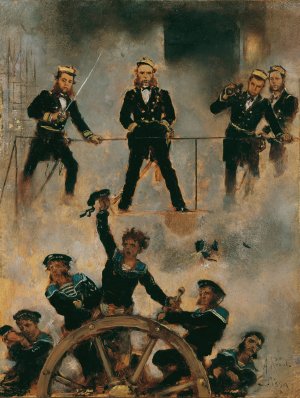 Tegetthoff in der Seeschlacht bei Lissa II by Anton Romako Oil Painting
