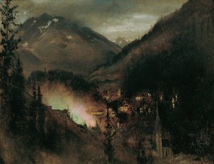 Wildbad Gastein am Abend by Anton Romako Oil Painting