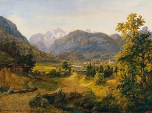 Das Unkental in Salzburg Oil painting by Anton Schiffer