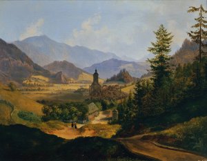 Der Josephsberg bei Mariazell Oil painting by Anton Schiffer