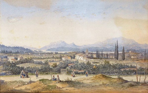 Landschaft In Malta  by Anton Schranz - Hand-Painted Oil Painting Reproduction