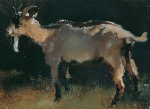 Ziege by Anton Schrodl Oil Painting