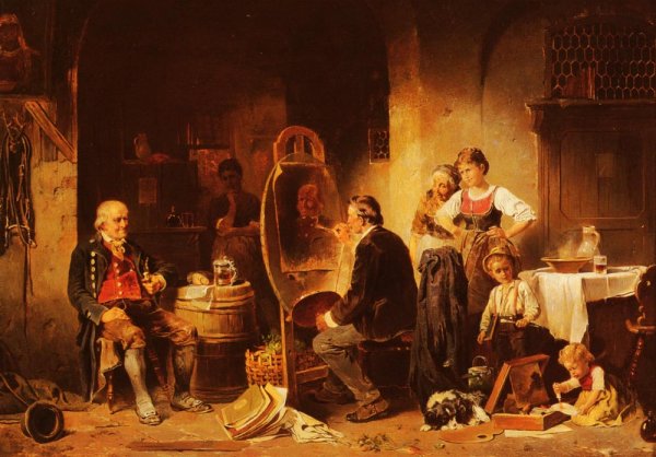 Main Product Photo of The Portrait Painter Painting by Anton Seitz
