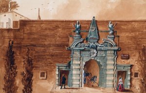 Das alte Karntnertor in Wien von ausen by Anton Stutzinger Oil Painting
