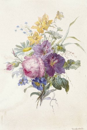 Bouquet by Anton Umpfenbach Oil Painting