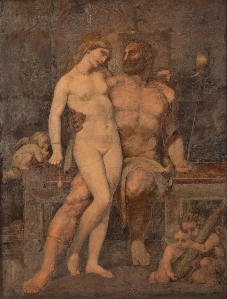 Hercules And Omphale  by Anton Von Gegenbaur - Hand-Painted Oil Painting Reproduction