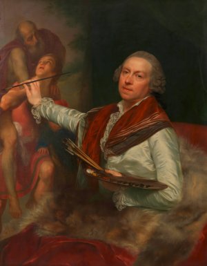Selbstbildnis Anton von Maron by Anton Von Maron Oil Painting