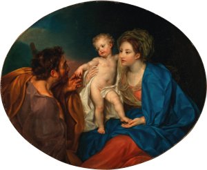 The Madonna and Child with a shepherd by Anton Von Maron Oil Painting