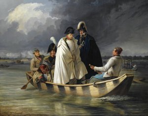 Napoleon Leaving The Lobau After The Defeat At The Battle Of Aspern by Anton Von Perger Oil Painting