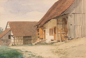Bauerngehoft by Anton Von Werner Oil Painting