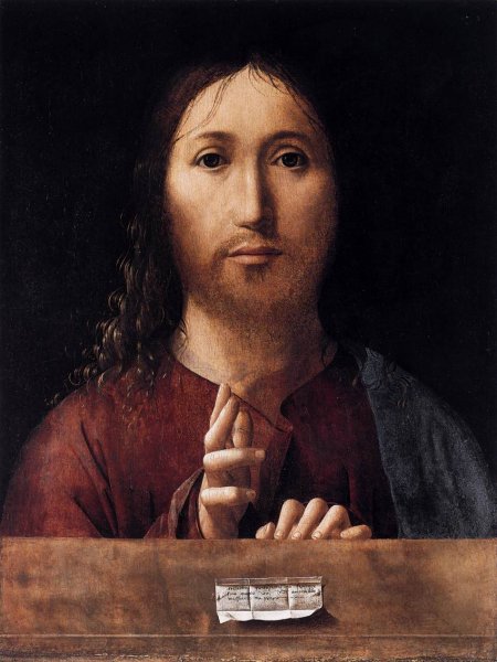 Main Product Photo of Salvator Mundi Painting by Antonello Da Messina
