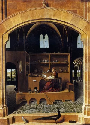 St Jerome in His Study by Antonello Da Messina - Oil Painting Reproduction