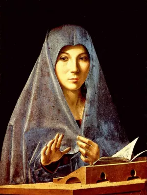 Virgin Annunciate Oil painting by Antonello Da Messina