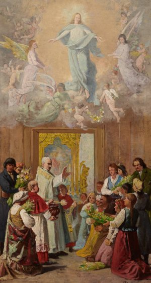 Feast of Our Lady of Herbs by Antoni Gramatyka Oil Painting