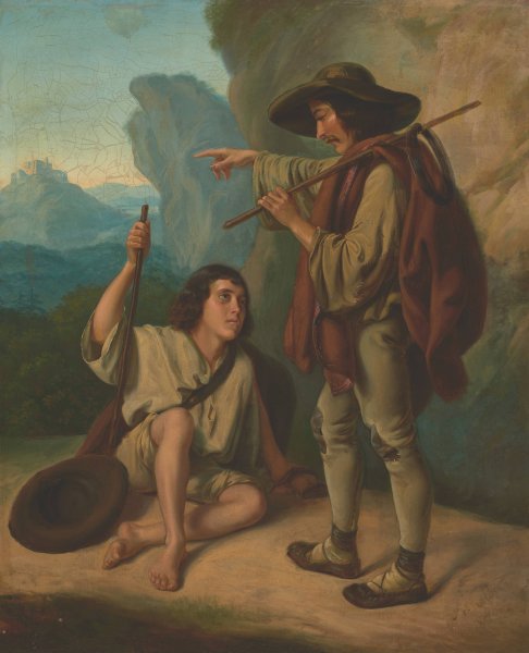 Two Highlanders  by Antoni Kolberg - Hand-Painted Oil Painting Reproduction