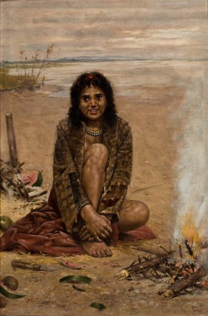 A Gypsy Woman by Antoni Kozakiewicz Oil Painting