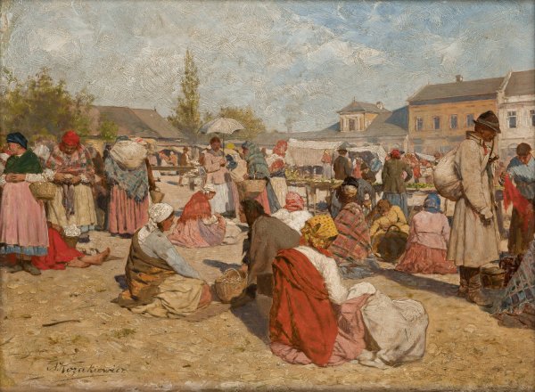 Fair at Wieliczka  by Antoni Kozakiewicz - Hand-Painted Oil Painting Reproduction