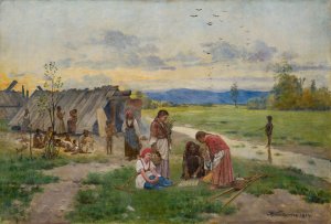 Gypsies by Antoni Kozakiewicz Oil Painting