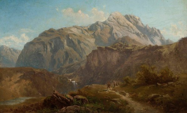 Mountain landscape  by Antoni Kozakiewicz - Hand-Painted Oil Painting Reproduction
