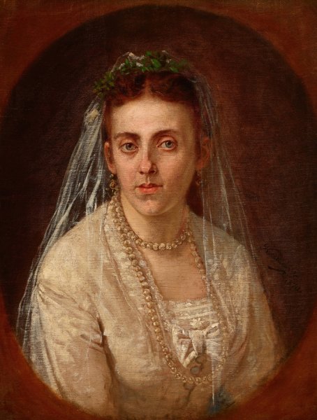 Portrait of Sydonia Wakulska  by Antoni Kozakiewicz - Hand-Painted Oil Painting Reproduction