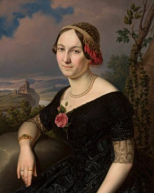 Portrait of a Lady by Antoni Murzynowski Oil Painting