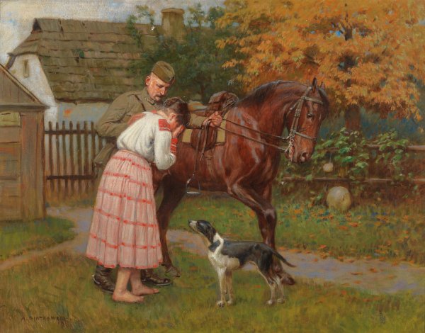 Die Abreise by Antoni Piotrowski - Hand-Painted Oil Painting Reproduction