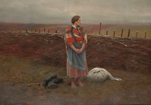 Homeless woman by Antoni Piotrowski Oil Painting
