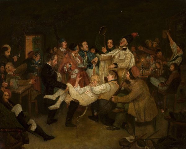 Students' Play  by Antoni Piotrowski - Hand-Painted Oil Painting Reproduction