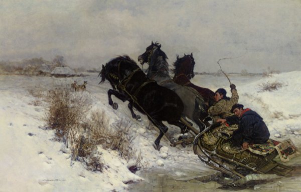 The Cracked Ice by Antoni Piotrowski - Hand-Painted Oil Painting Reproduction