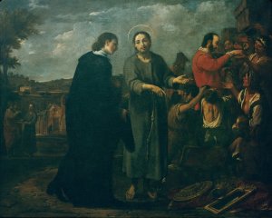 Bernat de Quintaval Distributes his Riches to the Poor by Antoni Viladomat Oil Painting