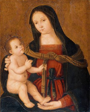 Madonna And Child by Antoniazzo Romano Oil Painting