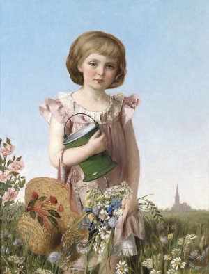 Eine kleine Gartnerin by Antonie Boubong Oil Painting