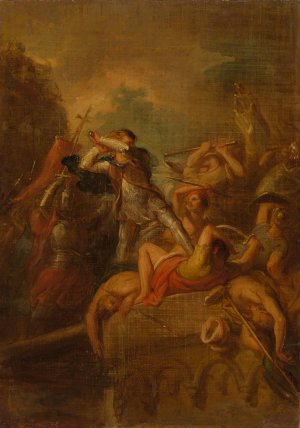 Count William I of Holland conquers Damiate, Anno 1219 by Antonie F. Zurcher Oil Painting