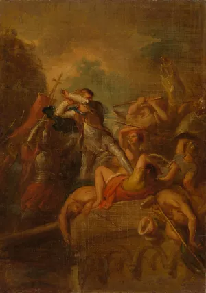 Count William I of Holland conquers Damiate, Anno 1219 by Antonie F. Zurcher Oil Painting