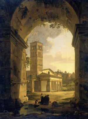 San Giorgio in Velabro in Rome by Antonie Sminck Pitloo Oil Painting
